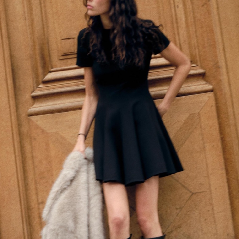 Zara NWT godet mini dress ZW Collection 9351/281